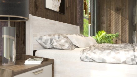 Masszív fa ágy teljes fejtámlával