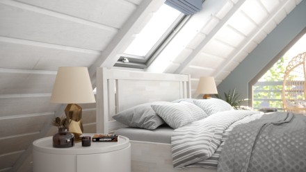 Masszív fa ágy szellős kialakítással