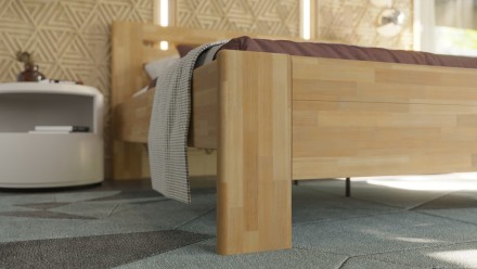 Tömörfa ágy hagyományos kivitelezésben