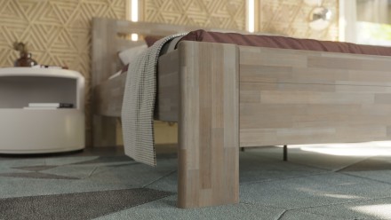 Tömörfa ágy hagyományos kivitelezésben