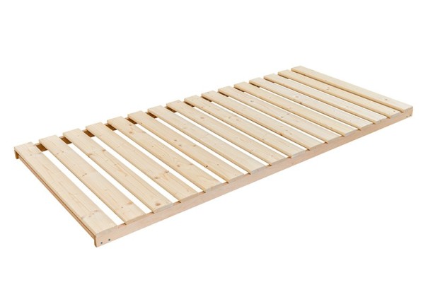 A Klinmam Solid Wood Slat – Frame ágyrács tartós lucfenyő lécekből készül, amelyek csatok segítségével vannak a kerethez rögzítve.