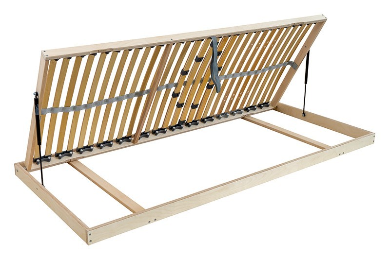 Az oldalra nyitható lamellás ágyrács (az ágyrács balra és jobbra nyíló változatban is rendelhető) ágya teljes tárolóját hozzáférhetővé teszi Önnek, és ezáltal megoldja a helyiségben lévő kevés férőhely problémáját.