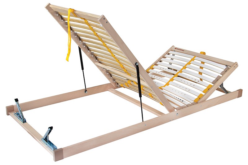 Manuálisan állítható ágyrács nyitható lábrésszel.