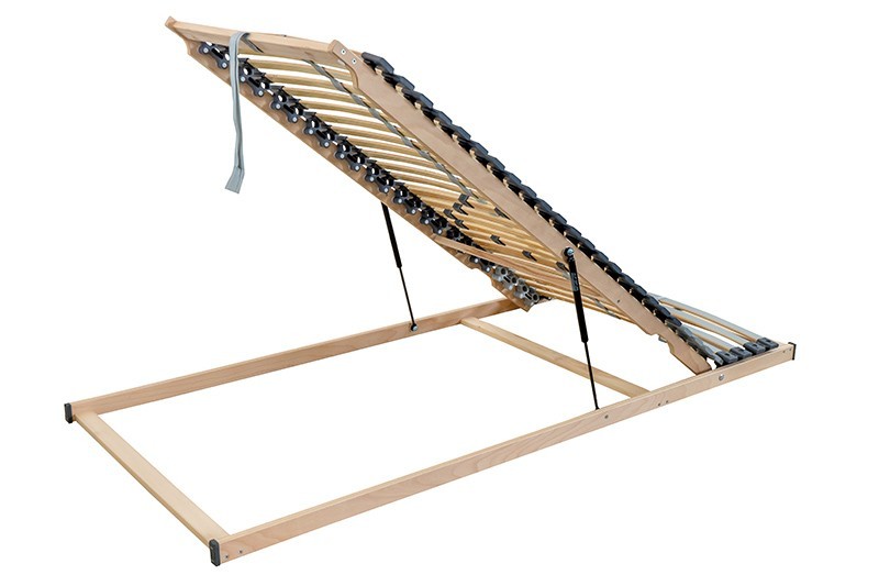 A rendkívül ellenálló Klinmam Elite P ágyrács oldalfal fölött elhelyezett tokokkal magasfokú kényelmet nyújt az alvás során.