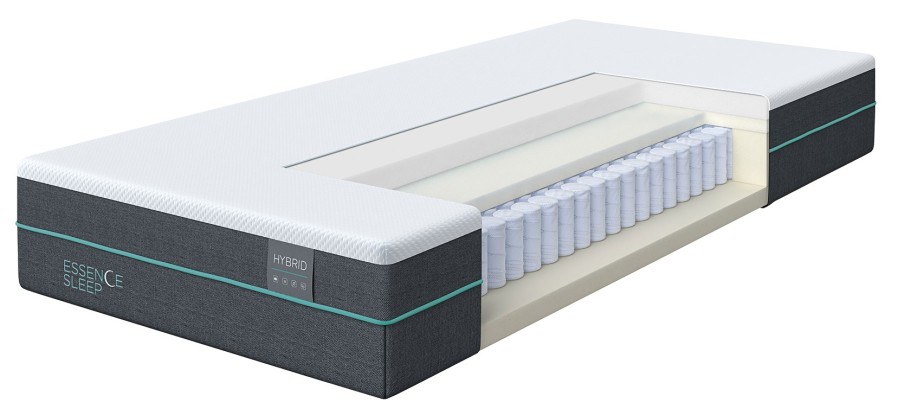 Az Essence Sleep Hybrid matrac magasfokú kényelmet és támaszt nyújt az alváshoz az AirCell memóriahabnak, a Support Foam habszivacsnak és a magban lévő táskarugóknak köszönhetően.