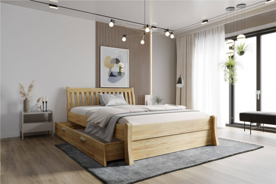 A Felix a letisztult észt stílus képviselője. Gyönyörű borovi fenyőfa színtelen lakkal bevonva, ami még inkább kiemeli a fa teljes szerkezetét.