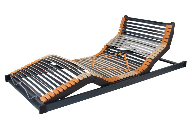 Motoros ágyrács 4 motorral. Lehetővé teszi a fejrész, hát, comb és vádli helyzetének egymástól független mozgatását.