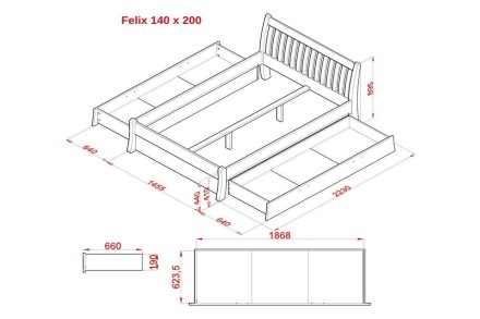 A Felix a letisztult észt stílus képviselője. Gyönyörű borovi fenyőfa színtelen lakkal bevonva, ami még inkább kiemeli a fa teljes szerkezetét.