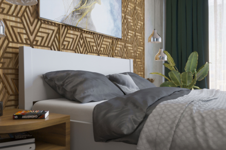 A robusztus, masszív Sion H1 ágy méltóságteljes központi eleme lesz hálószobájának, amely otthonosságot és kényelmet hoz magával.