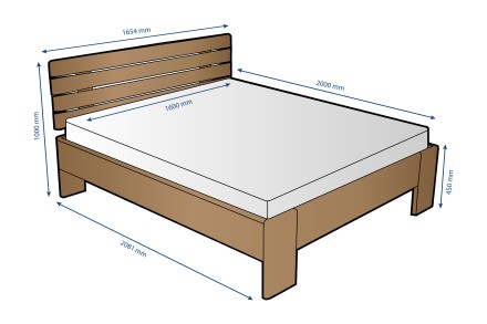 A tömör fából készült TESA ágy erős vázzal és minőségi,tartós kivitelű, erős vasalatokkal rendelkezik, melyek időtállóak.