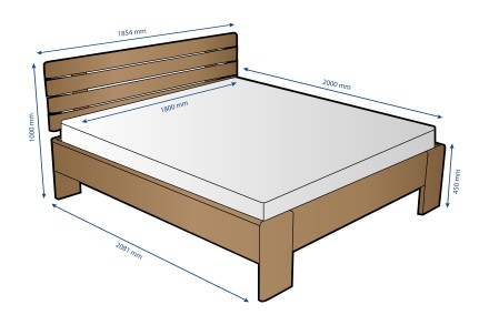A tömör fából készült TESA ágy erős vázzal és minőségi,tartós kivitelű, erős vasalatokkal rendelkezik, melyek időtállóak.