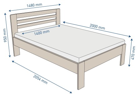 Légies ágy minőségi bükk- vagy tölgyfából